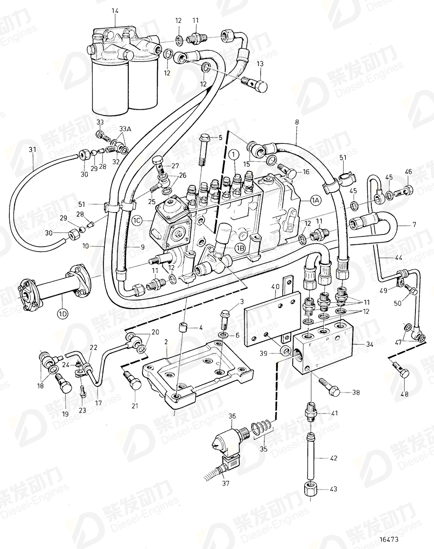 VOLVO Hose 3825721 Drawing